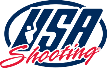 USA shooting logo in blue and red